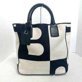 バリー(Bally)のBALLY(バリー) トートバッグ ビジーB アイボリー×黒×ライトグレー キャンバス×レザー(トートバッグ)