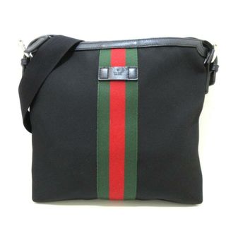 グッチ(Gucci)のGUCCI(グッチ) ショルダーバッグ シェリー 387111 黒 ナイロン×レザー	(ショルダーバッグ)