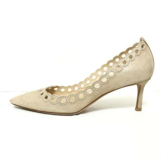 ジミーチュウ(JIMMY CHOO)のJIMMY CHOO(ジミーチュウ) パンプス 36 1/2 レディース - ベージュ ラメ/パンチング ヌバック(ハイヒール/パンプス)