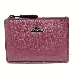 コーチ(COACH)のCOACH(コーチ) コインケース - 87077 ボルドー キーリング付き/パスケース付き レザー(コインケース)