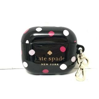 ケイトスペードニューヨーク(kate spade new york)のKate spade(ケイトスペード) 小物入れ新品同様  - 黒×白×マルチ AirPodsケース/ドット柄 プラスチック(その他)