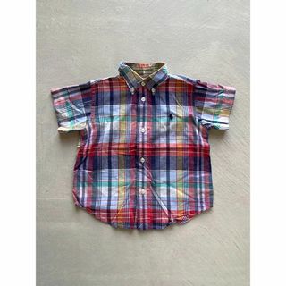 ポロラルフローレン(POLO RALPH LAUREN)のポロラルフローレン チェック柄半袖ボタンダウンシャツ 24M (y167)(Tシャツ/カットソー)