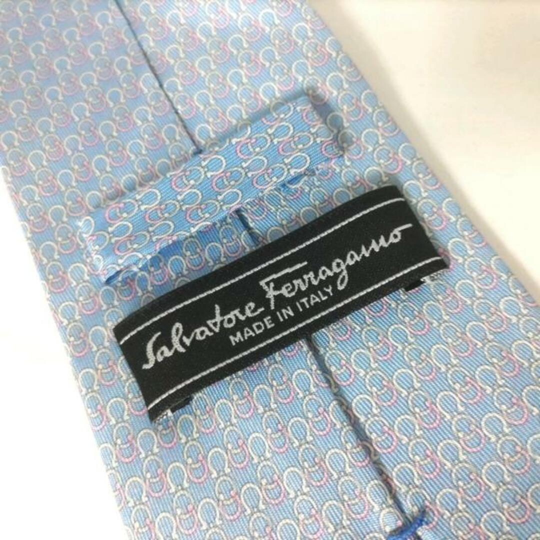 Salvatore Ferragamo(サルヴァトーレフェラガモ)のSalvatoreFerragamo(サルバトーレフェラガモ) ネクタイ メンズ美品  ライトブルー×ピンク×アイボリー ガンチーニ メンズのファッション小物(ネクタイ)の商品写真