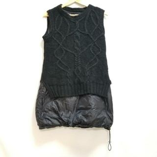 モンクレール(MONCLER)のMONCLER(モンクレール) ワンピース サイズS レディース MAGLIONE TRICOT GILET 黒 クルーネック/ノースリーブ/ミニ/ニット/異素材切替(その他)