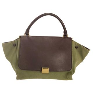 セリーヌ(celine)のCELINE(セリーヌ) ハンドバッグ トラペーズミディアム カーキ×ボルドー キャンバス×レザー(ハンドバッグ)