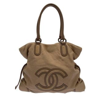 シャネル(CHANEL)のCHANEL(シャネル) トートバッグ - ベージュ×ライトブラウン ヴィンテージシルバー金具/巾着 レザー(トートバッグ)