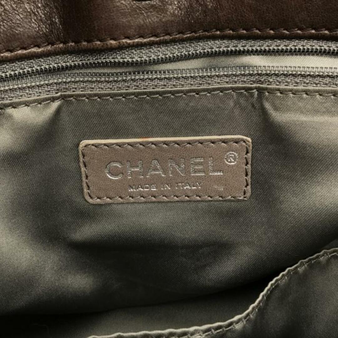 CHANEL(シャネル)のCHANEL(シャネル) トートバッグ ワイルドステッチ ブラウン ヴィンテージシルバー金具 レザー レディースのバッグ(トートバッグ)の商品写真