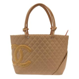 シャネル(CHANEL)のCHANEL(シャネル) トートバッグ カンボンラインミディアムトート A25167 ベージュ シルバー金具 ラムスキン×エナメル（レザー）(トートバッグ)