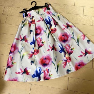 【プールスタジオアリビエ】3Dオーガンジーフレアふんわり花柄スカート　