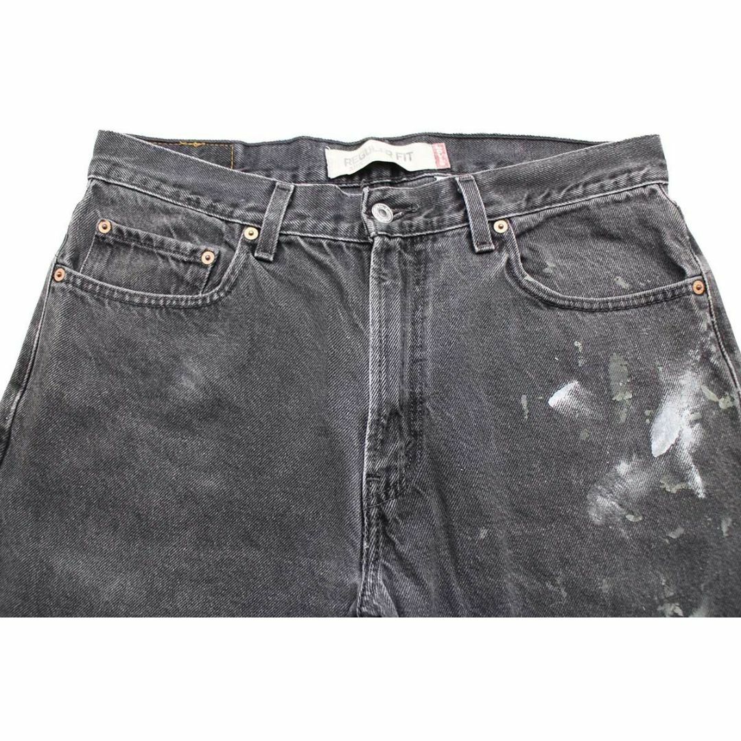 Levi's(リーバイス)の00s メキシコ製 Levi'sリーバイス 505 ペンキ飛び ダメージ ブラック デニムパンツ w34 L30★SDP2572 オールド ジーンズ ストレート ボ メンズのパンツ(デニム/ジーンズ)の商品写真