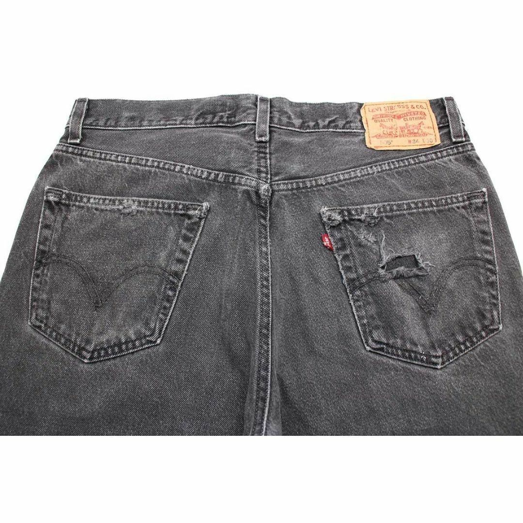 Levi's(リーバイス)の00s メキシコ製 Levi'sリーバイス 505 ペンキ飛び ダメージ ブラック デニムパンツ w34 L30★SDP2572 オールド ジーンズ ストレート ボ メンズのパンツ(デニム/ジーンズ)の商品写真