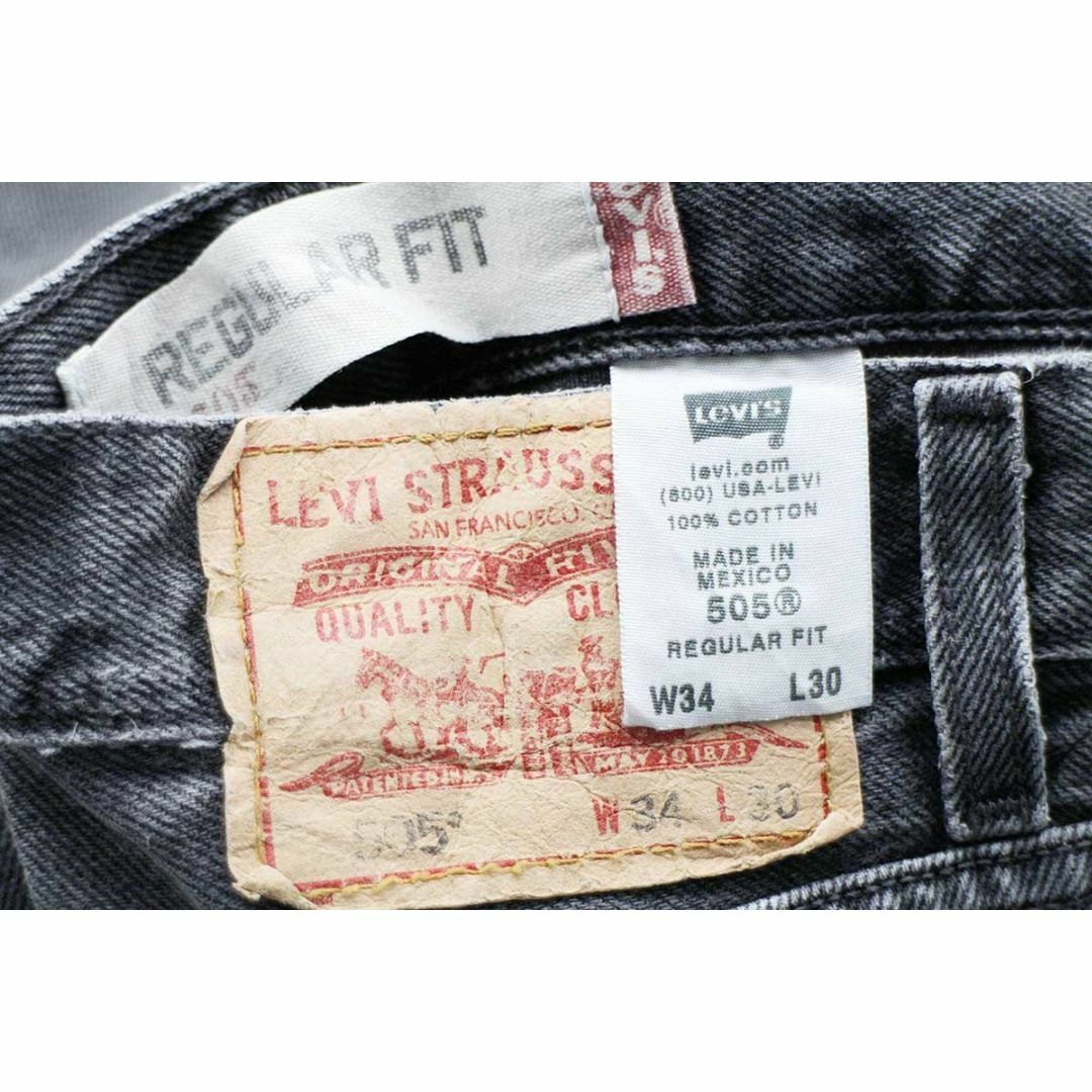 Levi's(リーバイス)の00s メキシコ製 Levi'sリーバイス 505 ペンキ飛び ダメージ ブラック デニムパンツ w34 L30★SDP2572 オールド ジーンズ ストレート ボ メンズのパンツ(デニム/ジーンズ)の商品写真