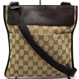 グッチ(Gucci)のGUCCI グッチ 27639 ショルダーバッグ 斜め掛け ブラウン ベージュ GG柄 GGキャンバス レザー レディース ウィメンズ ファッション 【中古】(ショルダーバッグ)