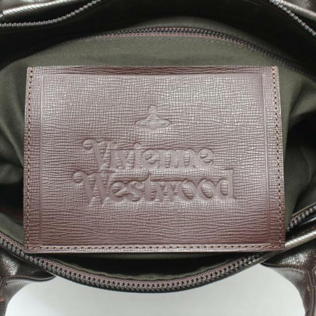 Vivienne Westwood(ヴィヴィアンウエストウッド)のVivienneWestwood(ヴィヴィアンウエストウッド) ハンドバッグ ダークブラウン 迷彩柄/オーブ レザー レディースのバッグ(ハンドバッグ)の商品写真