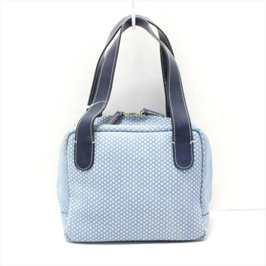 GUIA'S(グイアス) ハンドバッグ ライトブルー×白×ネイビー コーティングキャンバス レディースのバッグ(ハンドバッグ)の商品写真