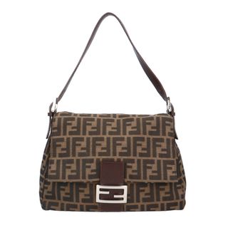 FENDI - フェンディ マンマバケット ズッカ ショルダーバッグ ナイロンキャンパス 26325 ブラウン レディース FENDI  中古