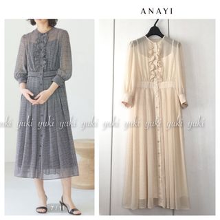 アナイ(ANAYI)のANAYI  ドットプリントタックワンピース(ロングワンピース/マキシワンピース)