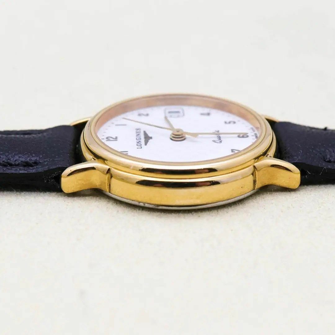 LONGINES(ロンジン)の◆美品 稼働 LONGINES 腕時計 デイト 新品レザーベルト 新品電池 h レディースのファッション小物(腕時計)の商品写真
