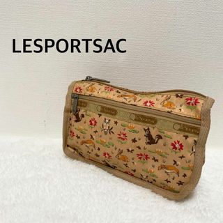 LeSportsac - 美品✨LeSportsacレスポートサックハンドバッグポーチベージュ動物アニマル