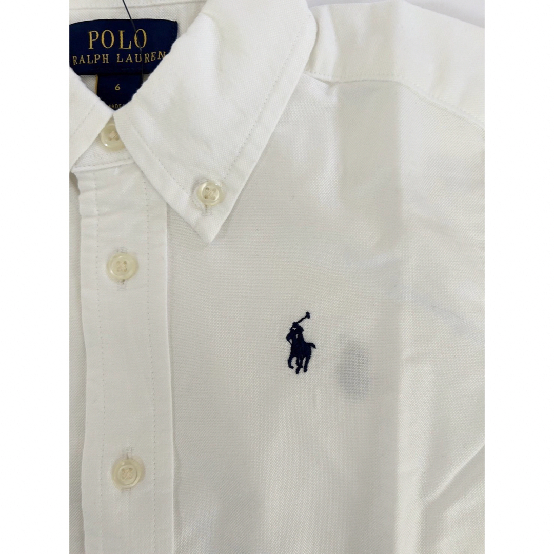 Ralph Lauren(ラルフローレン)の6t120cm 半袖シャツ　白　オックスフォード　ラルフローレン キッズ/ベビー/マタニティのキッズ服男の子用(90cm~)(Tシャツ/カットソー)の商品写真