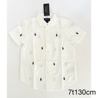 ラルフローレン(Ralph Lauren)の7t130cm 半袖シャツ　白　オックスフォード(Tシャツ/カットソー)