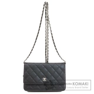 シャネル(CHANEL)のCHANEL チェーンウォレット マトラッセ シルバー金具 長財布（小銭入れあり） キャビアスキン レディース(財布)