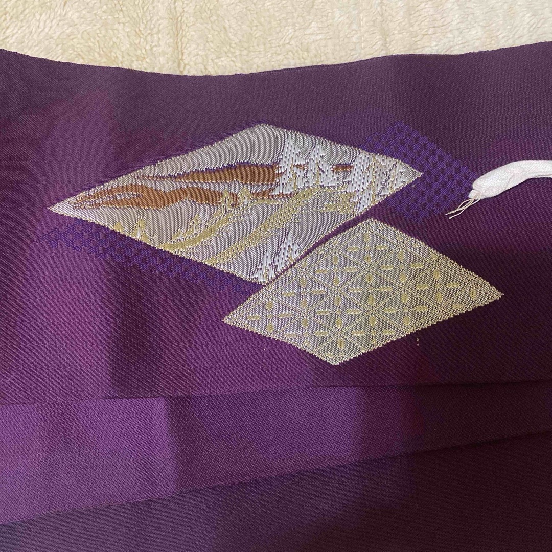 帯 作り帯 お太鼓 紫 山野柄 金 銀 レディースの水着/浴衣(帯)の商品写真