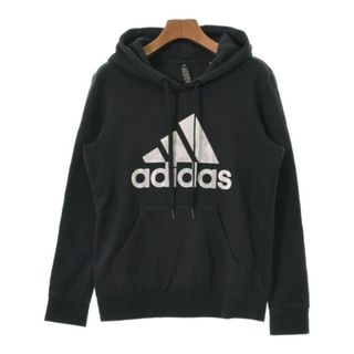 アディダス(adidas)のadidas アディダス パーカー M 黒 【古着】【中古】(パーカー)