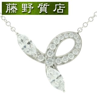 Tiffany & Co. - (新品仕上げ済)ティファニー TIFFANY ビクトリアボウ ダイヤ ネックレス PT950 × ダイヤ マーキス 8719