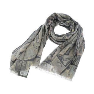 エトロ(ETRO)のETRO エトロ マフラー - グレーxベージュx水色等 【古着】【中古】(マフラー)