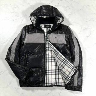 バーバリーブラックレーベル(BURBERRY BLACK LABEL)の【絶版品】バーバリーブラックレーベル ノバチェック バイカラー ダウンジャケット(ダウンジャケット)