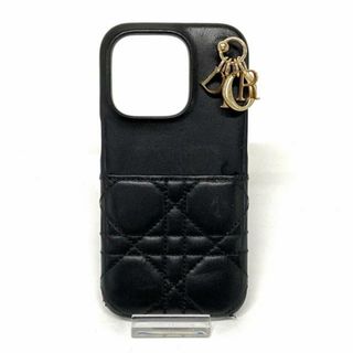 DIOR/ChristianDior(ディオール/クリスチャンディオール) 携帯電話ケース レディディオール S5902CTZQ 黒 iPhoneケース/iPhone14PRO ラムスキン