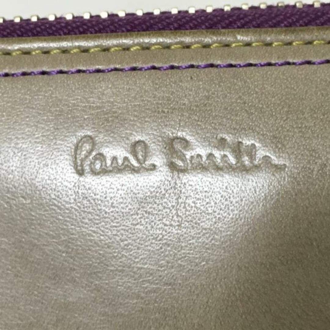 Paul Smith(ポールスミス)のPaulSmith(ポールスミス) 長財布 - グレーベージュ×パープル ラウンドファスナー レザー レディースのファッション小物(財布)の商品写真