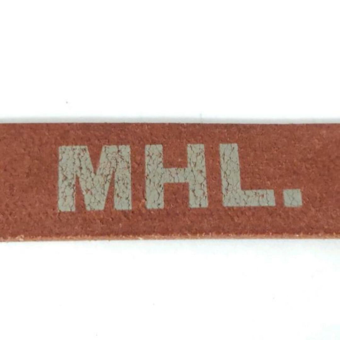 MHL.(エムエイチエル) ベルト - ダークブラウン×シルバー ロング レザー×金属素材 レディースのファッション小物(ベルト)の商品写真