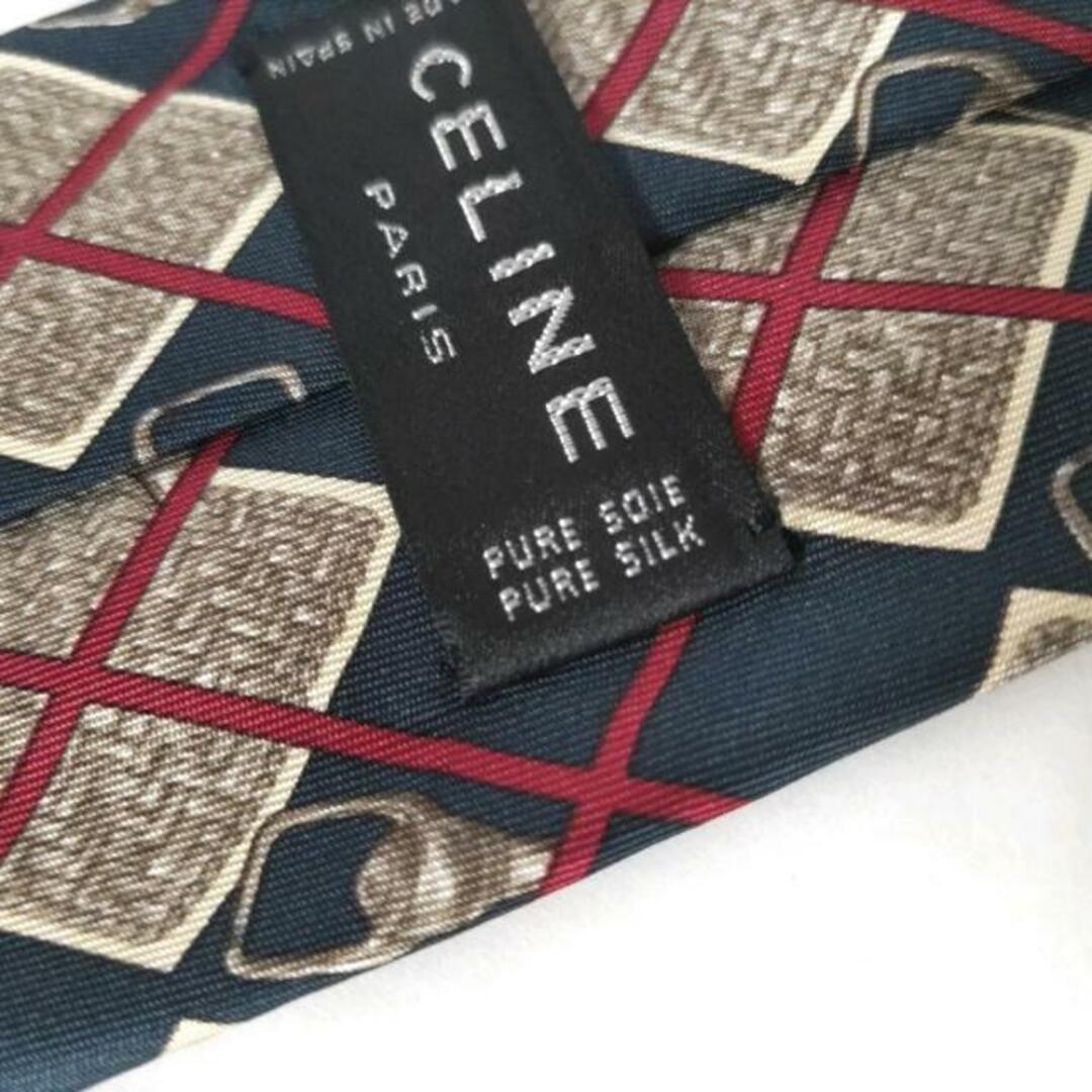 celine(セリーヌ)のCELINE(セリーヌ) ネクタイ メンズ ネイビー×レッド×マルチ メンズのファッション小物(ネクタイ)の商品写真