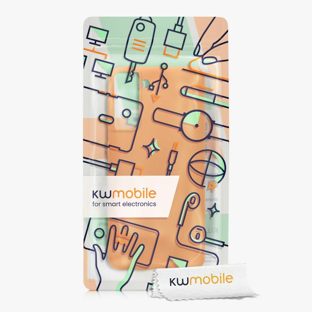 【色:フルーティーオレンジ】kwmobile スマホケース 対応: Samsun スマホ/家電/カメラのスマホアクセサリー(その他)の商品写真