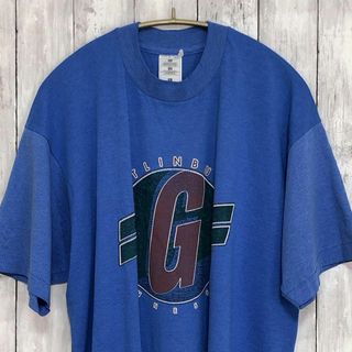 ビンテージ　90Ｓ　シングルステッチ　半袖Ｔシャツ　サイズＸＬ　青ブルー　メンズ(Tシャツ/カットソー(半袖/袖なし))