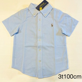 ラルフローレン(Ralph Lauren)の3t100cm 半袖シャツ　青　オックスフォード　ラルフローレン(Tシャツ/カットソー)