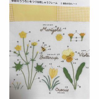 フェリシモ(FELISSIMO)のフェリシモ　青木和子　刺しゅうフレーム　黄色の花(生地/糸)