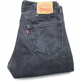 リーバイス(Levi's)のLevi'sリーバイス 505 ペンキ飛び ブラック デニムパンツ ボロ w30 L32★SDP2568 ジーンズ ストレート ダメージ リペア(デニム/ジーンズ)