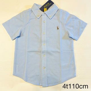 ラルフローレン(Ralph Lauren)の4t110cm 半袖シャツ　青　オックスフォード　ラルフローレン(Tシャツ/カットソー)