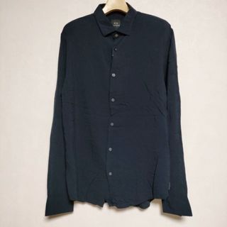 ARMANI EXCHANGE - ARMANI EXCHANGE SLIMライン 長袖シャツ ネイビー メンズ アルマーニエクスチェンジ【中古】4-0411M∞