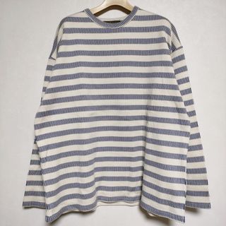 BENCH MARKING SHIRT ベンチマーキングシャツ 定価16280円 ボーダー  長袖Ｔシャツ カットソー ロンＴ ホワイト ブルー メンズ【中古】4-0411M∞(Tシャツ/カットソー(七分/長袖))