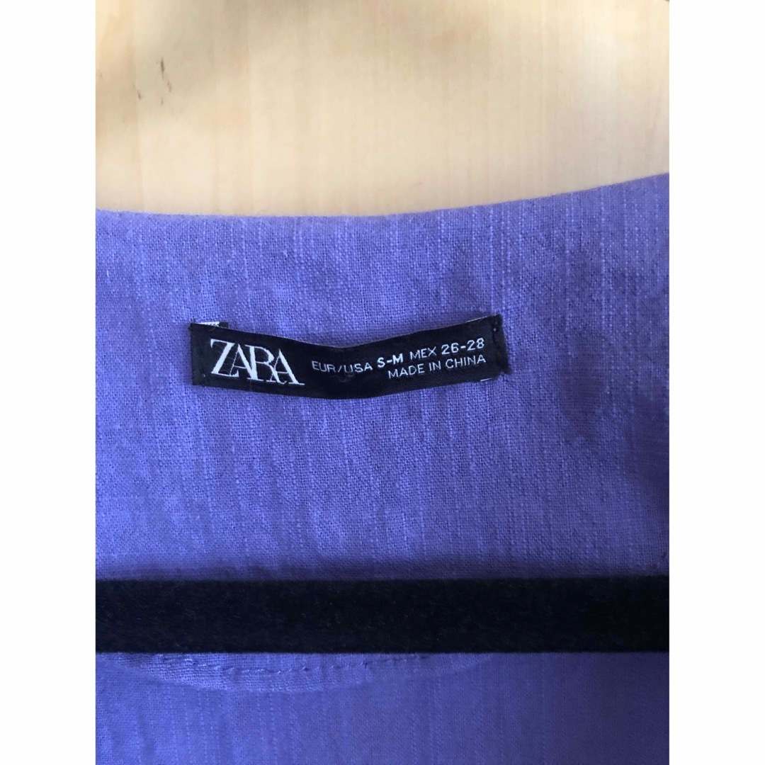 ZARA(ザラ)のZARA コットン COTTON ロング カーディガン パープル レディースのトップス(カーディガン)の商品写真