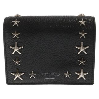 JIMMY CHOO ジミーチュウ HANNE スタースタッズ レザー ウォレット カードケース 二つ折り財布 ブラック