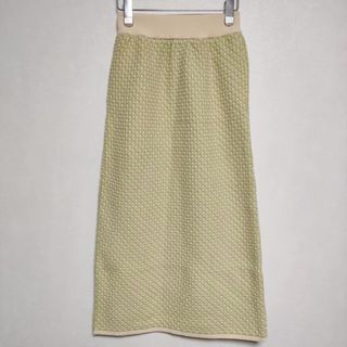 ビューティアンドユースユナイテッドアローズ(BEAUTY&YOUTH UNITED ARROWS)のROKU 6 BEAUTY&YOUTH 新品 JACQUARD KNIT SKIRT 定価18700円 ロングスカート キミドリ レディース ロクビューティアンドユース【中古】4-0411M∞(ロングスカート)