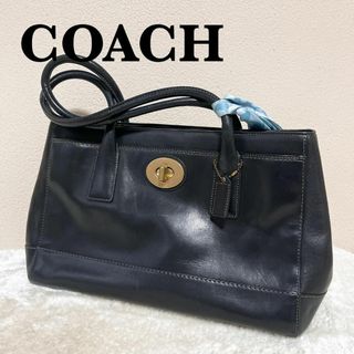 コーチ(COACH)のレア✨COACH コーチハンドバッグトートバッグブラック黒ターンロック(トートバッグ)