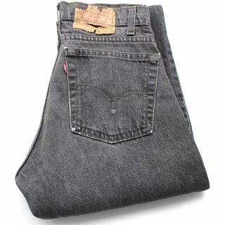 リーバイス(Levi's)の80s USA製 Levi'sリーバイス 505 ダメージ 先染め ブラック デニムパンツ w28 L32★SDP2563 ビンテージ ジーンズ ストレート クラッシュ(デニム/ジーンズ)