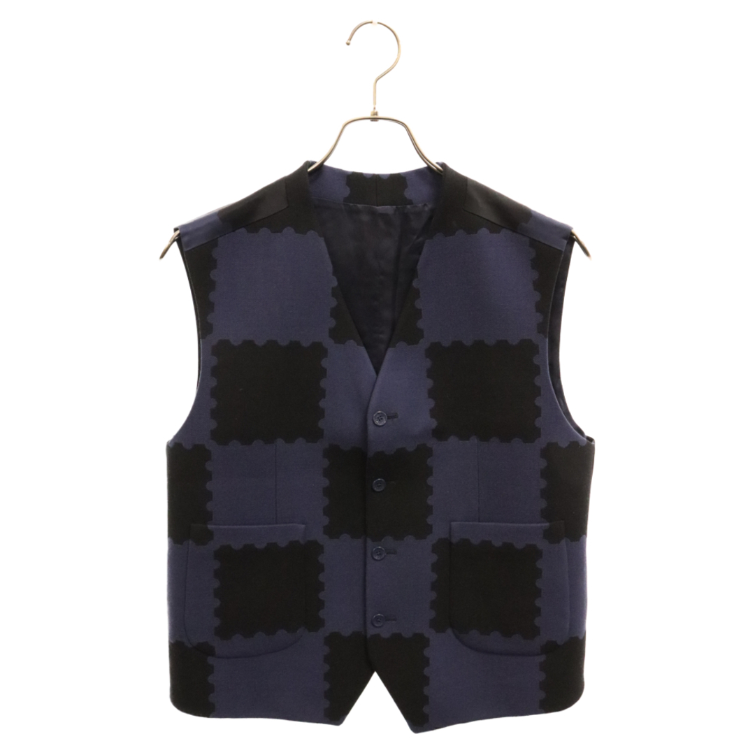 LOUIS VUITTON(ルイヴィトン)のLOUIS VUITTON ルイヴィトン 22SS×NIGO Damier Vest×ニゴ ダミエ柄 ジレ ベスト RM221M HE8 HME01W ネイビー メンズのトップス(ベスト)の商品写真