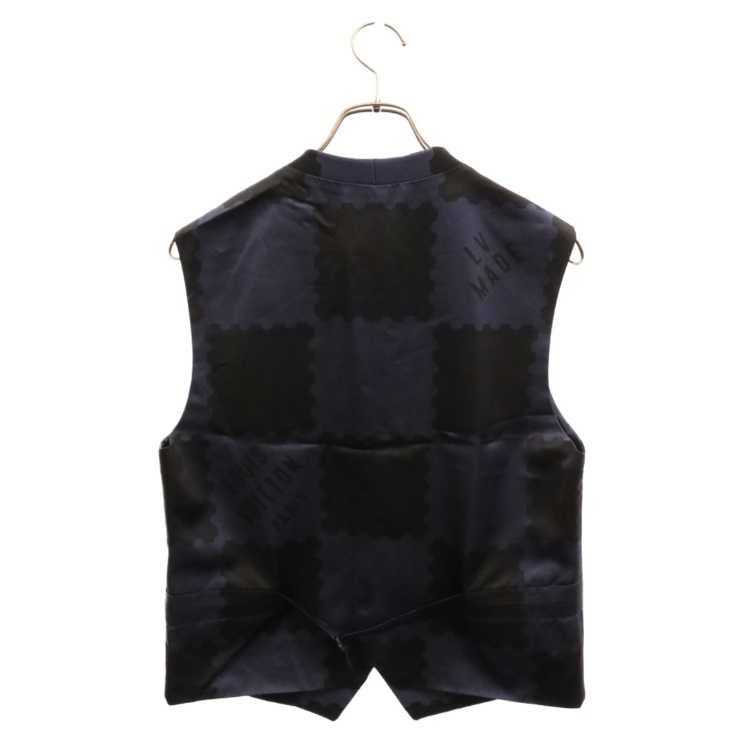 LOUIS VUITTON(ルイヴィトン)のLOUIS VUITTON ルイヴィトン 22SS×NIGO Damier Vest×ニゴ ダミエ柄 ジレ ベスト RM221M HE8 HME01W ネイビー メンズのトップス(ベスト)の商品写真